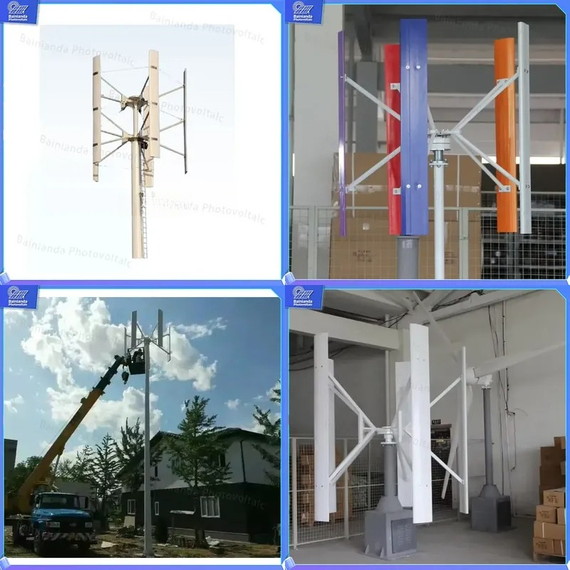Wind Solar Hybrid Kit - 500W 1kW 2kW Vertical Axis Wind