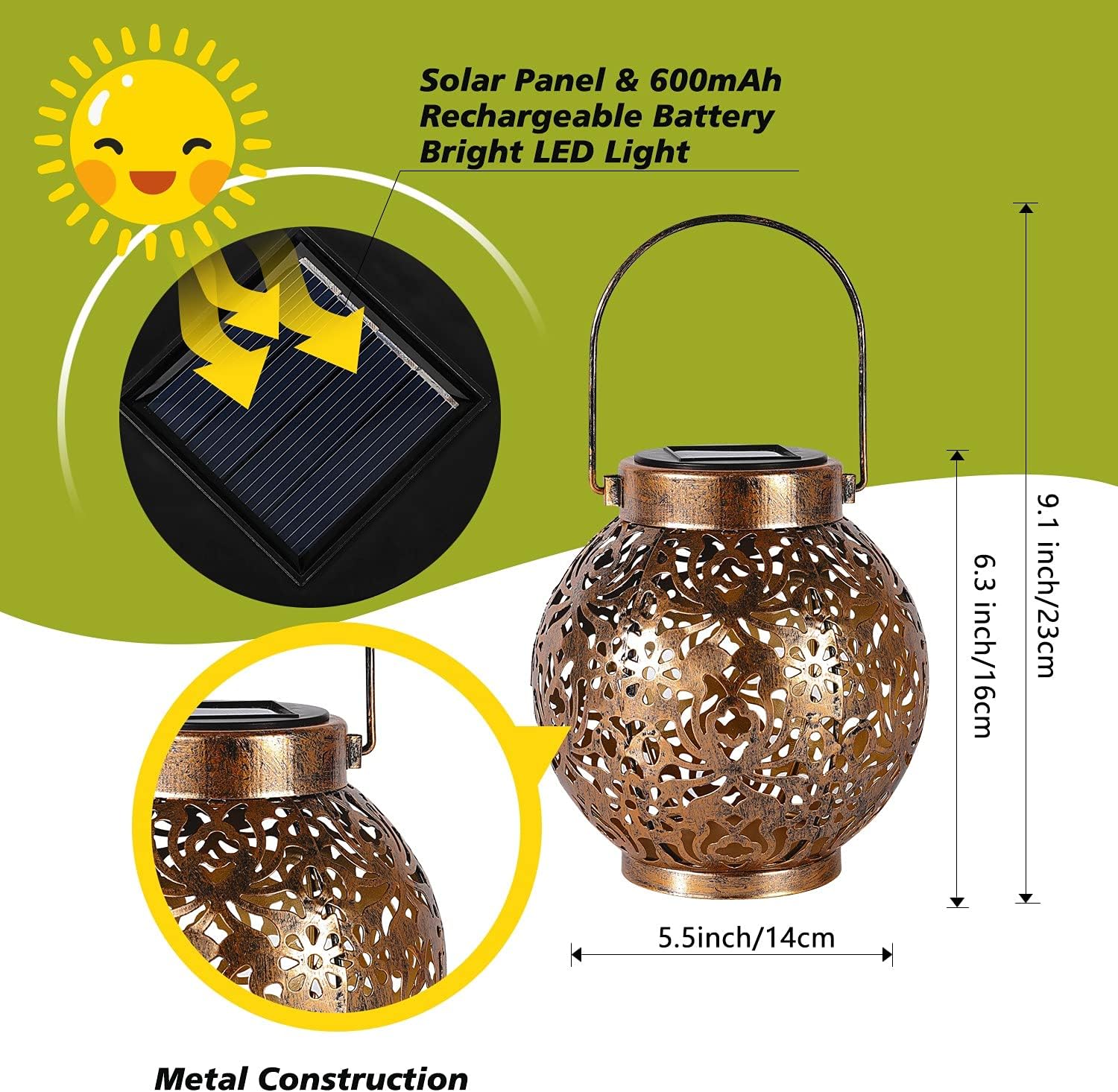 1-6PCS Moroccan Solar Lanterns - Solar Street Light Led 评论和价格